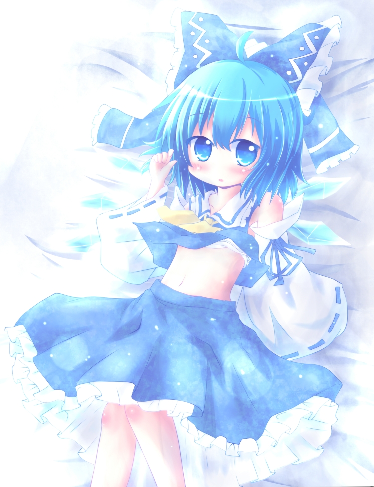 hakurei reimu and cirno (touhou) drawn by yuya_(minus-k)