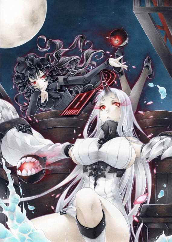 seaport princess and isolated island oni (kantai collection) drawn by peach_quu