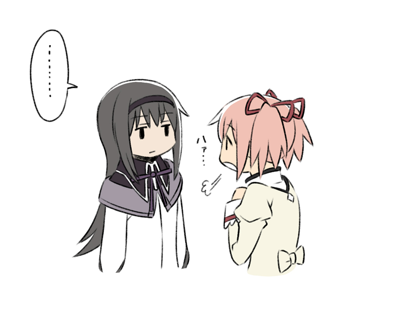 akemi homura and kaname madoka (mahou shoujo madoka magica and 1 more) drawn by oda_takayuki