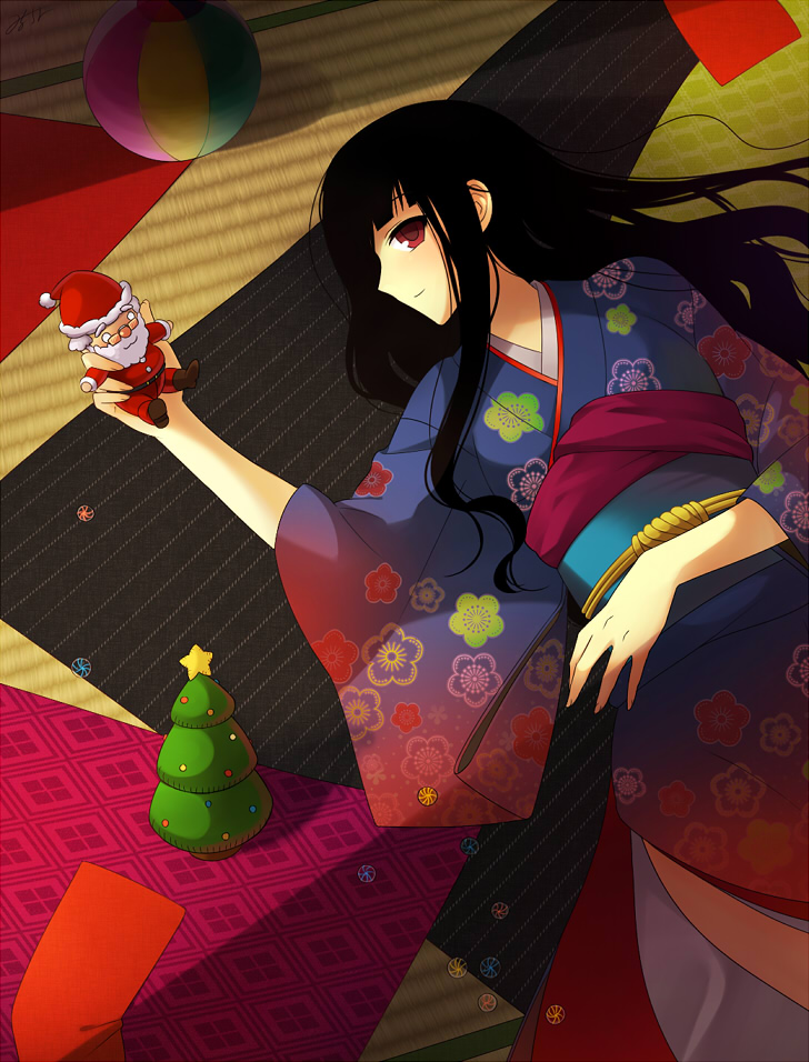 santa claus and itoshiki rin (sayonara zetsubou sensei) drawn by milcho