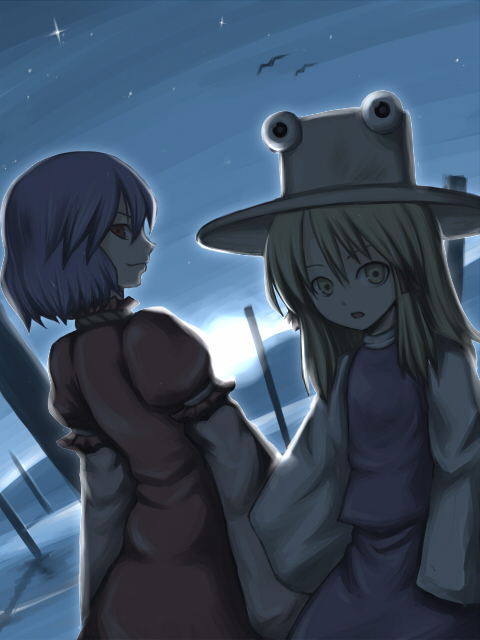 moriya suwako and yasaka kanako (touhou) drawn by katagi_ren