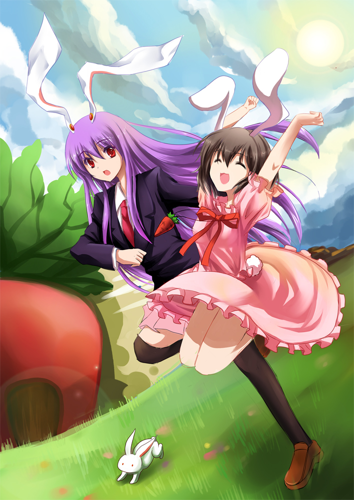 reisen udongein inaba and inaba tewi (touhou) drawn by w_rong