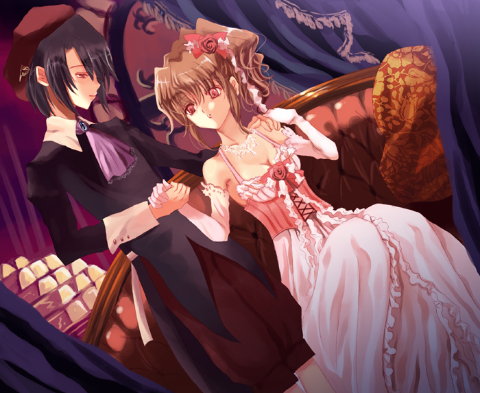 ushiromiya jessica and kanon (umineko no naku koro ni) drawn by ringo_apple