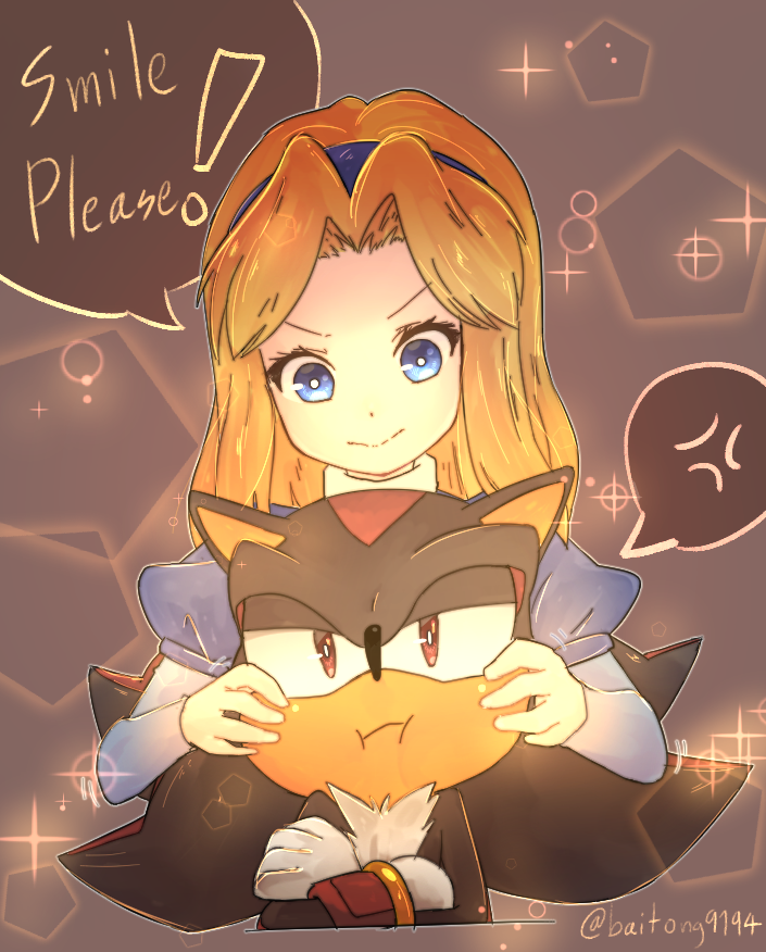 shadow the hedgehog and maria robotnik (sonic) drawn by baitong