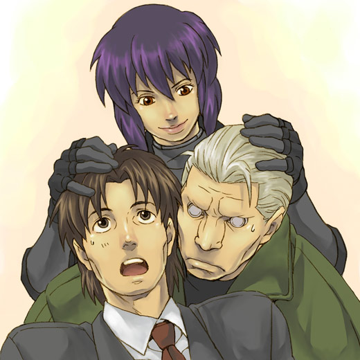 kusanagi motoko, batou, and togusa (ghost in the shell and 1 more)