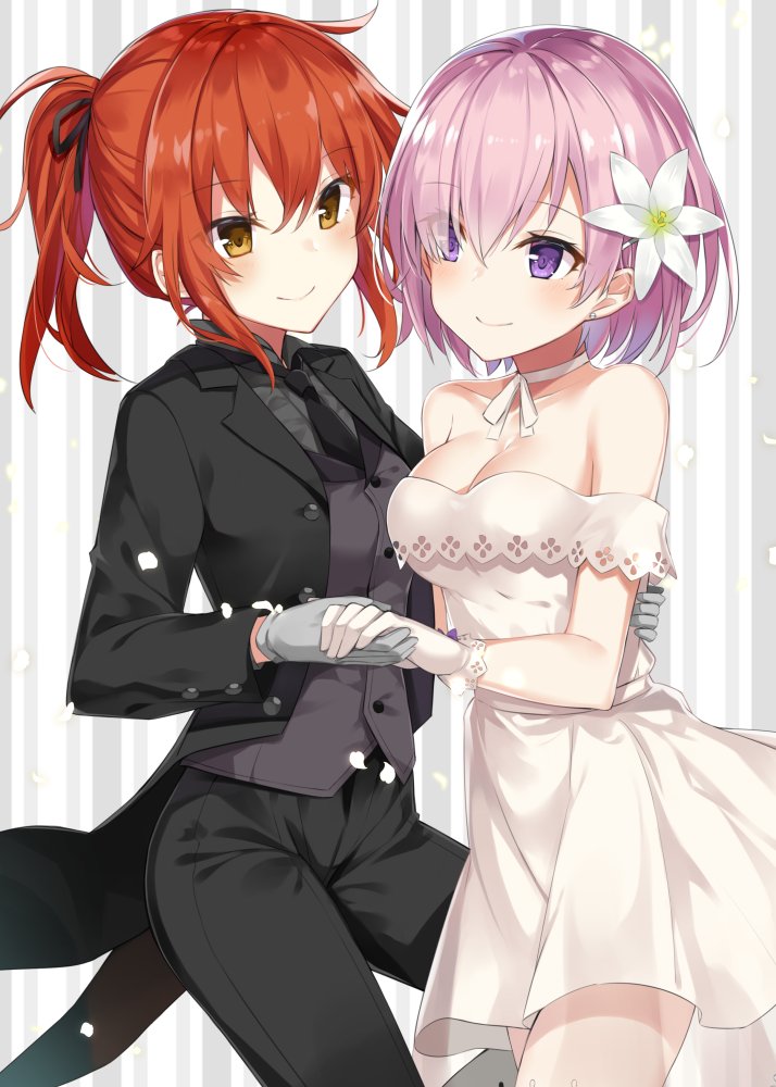 mash kyrielight and fujimaru ritsuka (fate and 1 more) drawn by takehana_note