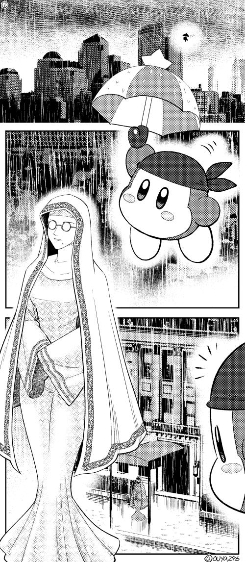 bayonetta and bandana waddle dee (kirby and 1 more) drawn by ouya_(maboroshimori)