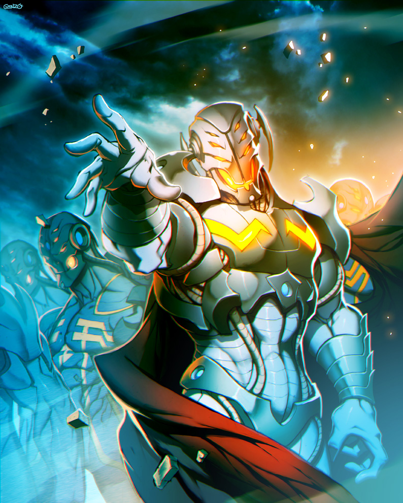 ultron (marvel and 3 more) drawn by genzoman