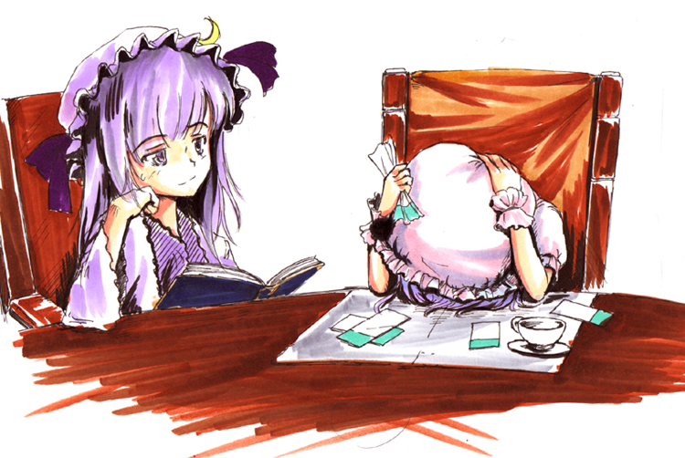 remilia scarlet and patchouli knowledge (touhou) drawn by asuima
