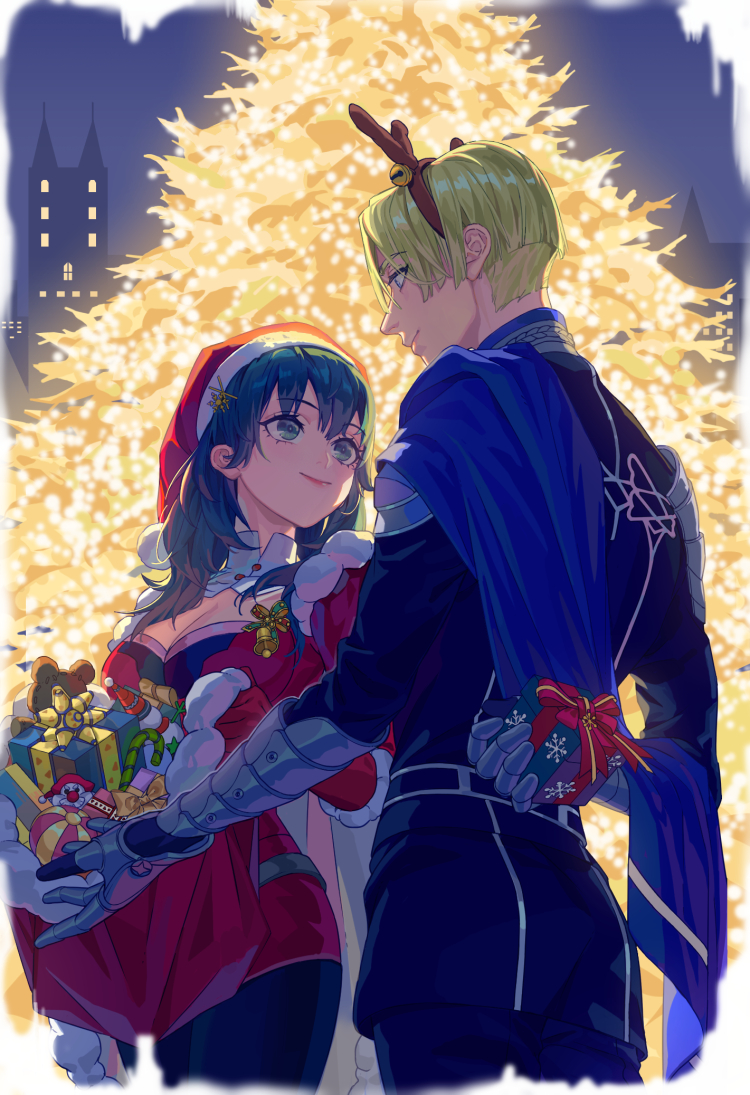 female byleth and dimitri alexandre blaiddyd (fire emblem and 1 more) drawn by favilia