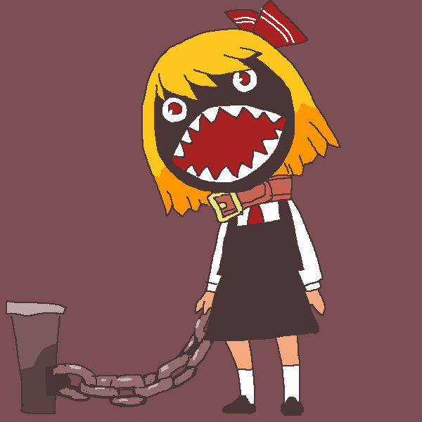 rumia and chain chomp (touhou and 1 more) drawn by onikobe_rin