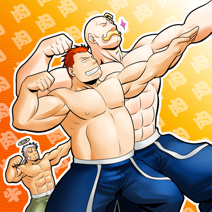 alex louis armstrong, heymans breda, and roa (fullmetal alchemist) drawn by zelo-lee