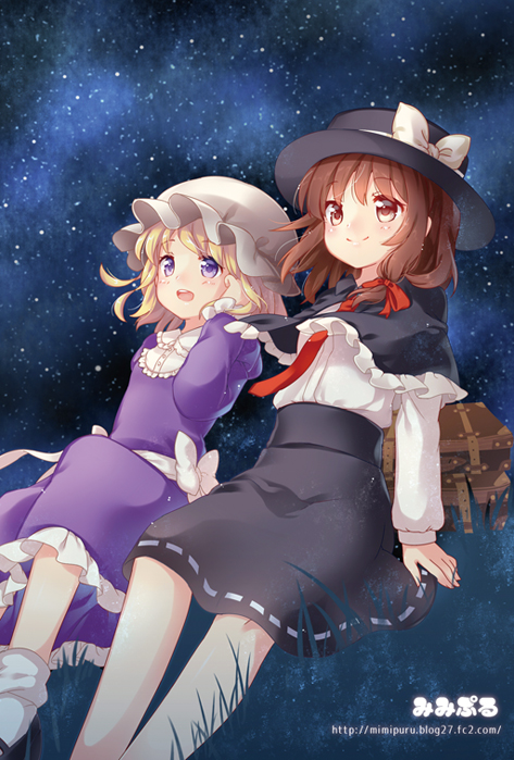 usami renko and maribel hearn (touhou) drawn by mimi_(mimi_puru)