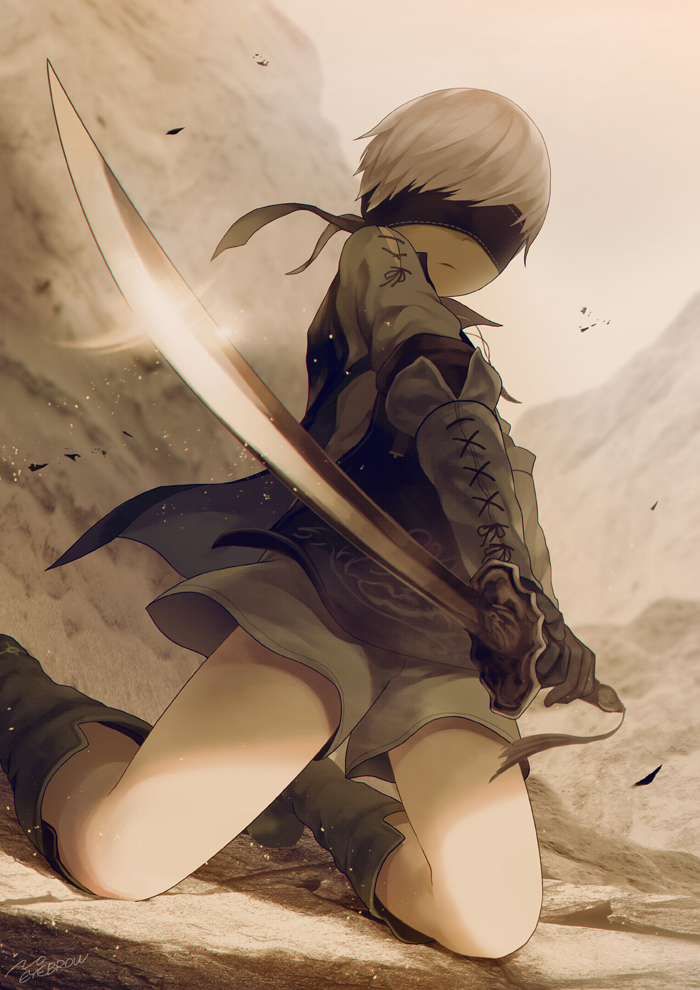 9s (nier and 1 more) drawn by noeyebrow_(mauve)