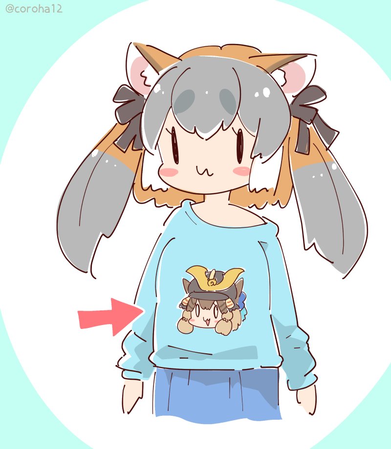 island fox and siberian chipmunk (kemono friends and 1 more) drawn by coroha