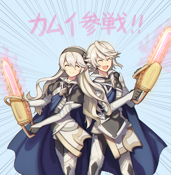 female corrin and male corrin (fire emblem and 1 more) drawn by wusagi2