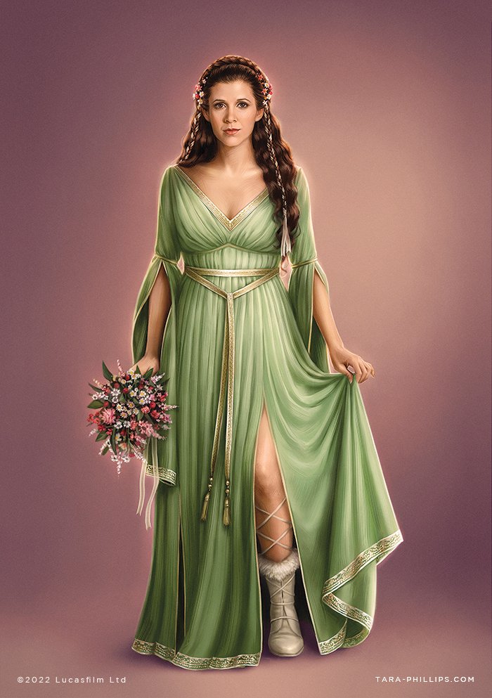 princess leia and carrie fisher (star wars) drawn by tara_phillips