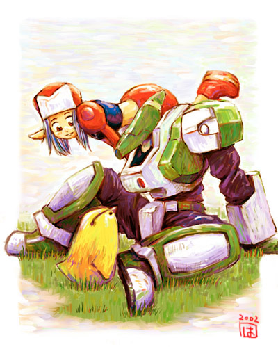 rappy, fonewearl, and racast (phantasy star and 1 more) drawn by kousyaura