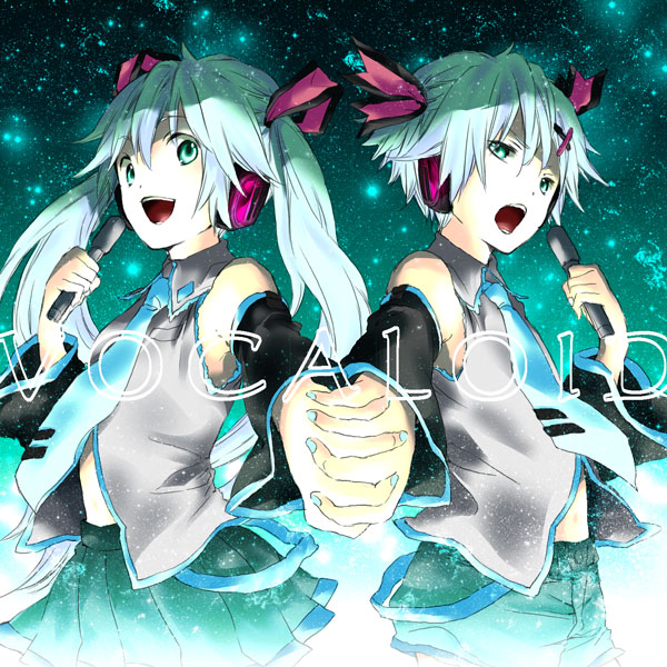 hatsune miku and hatsune mikuo (vocaloid) drawn by nameko_(pixiv605672)
