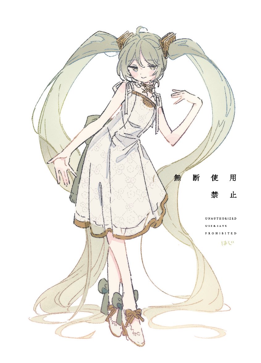 hatsune miku and gramophone miku (vocaloid and 1 more) drawn by hazime