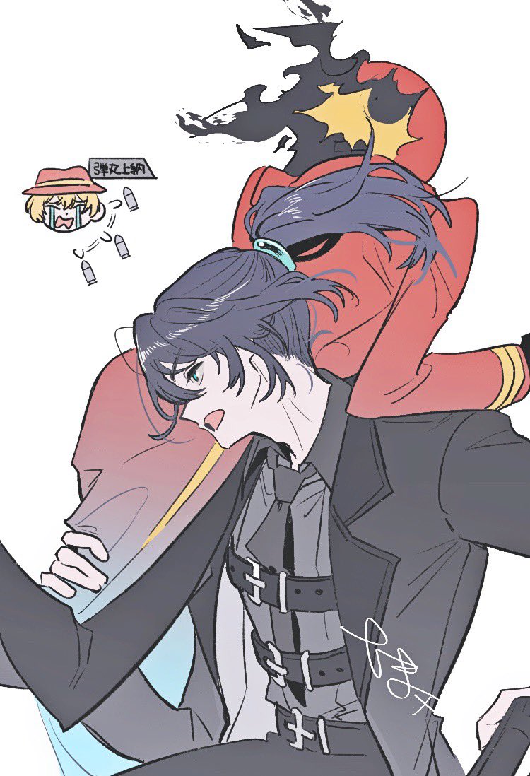 sinclair, hong lu, and dante (project moon and 1 more) drawn by tama_launcher