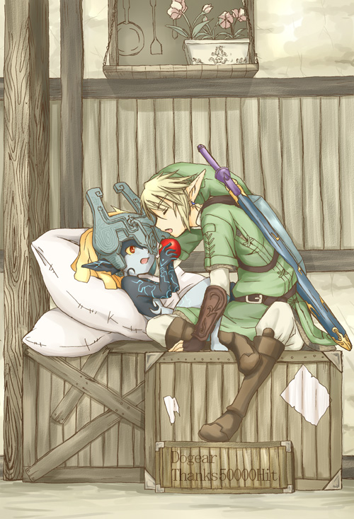 link and midna (the legend of zelda and 1 more) drawn by inumimi_moeta