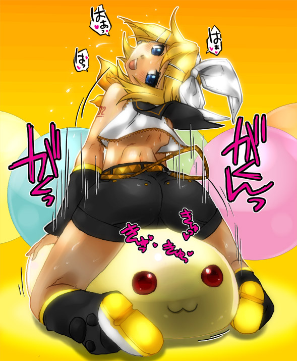 kagamine rin and kyubey (vocaloid and 1 more) drawn by roman_knock