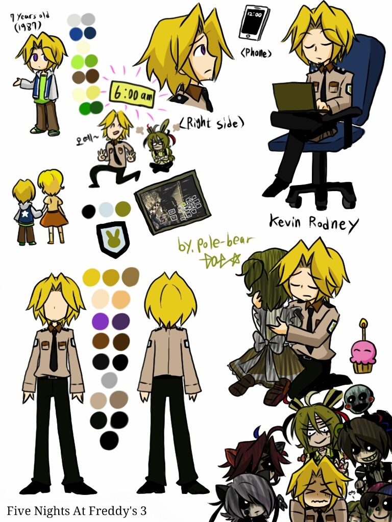 springtrap, phantom mangle, phantom puppet, phantom balloon boy, phantom freddy, and 2 more (five nights at freddy's and 1 more) drawn by pole-bear