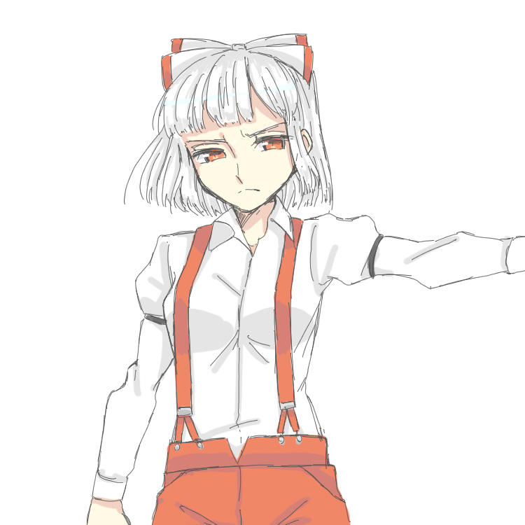 fujiwara no mokou (touhou) drawn by yuusha-chan_(gassaku_no_hito)