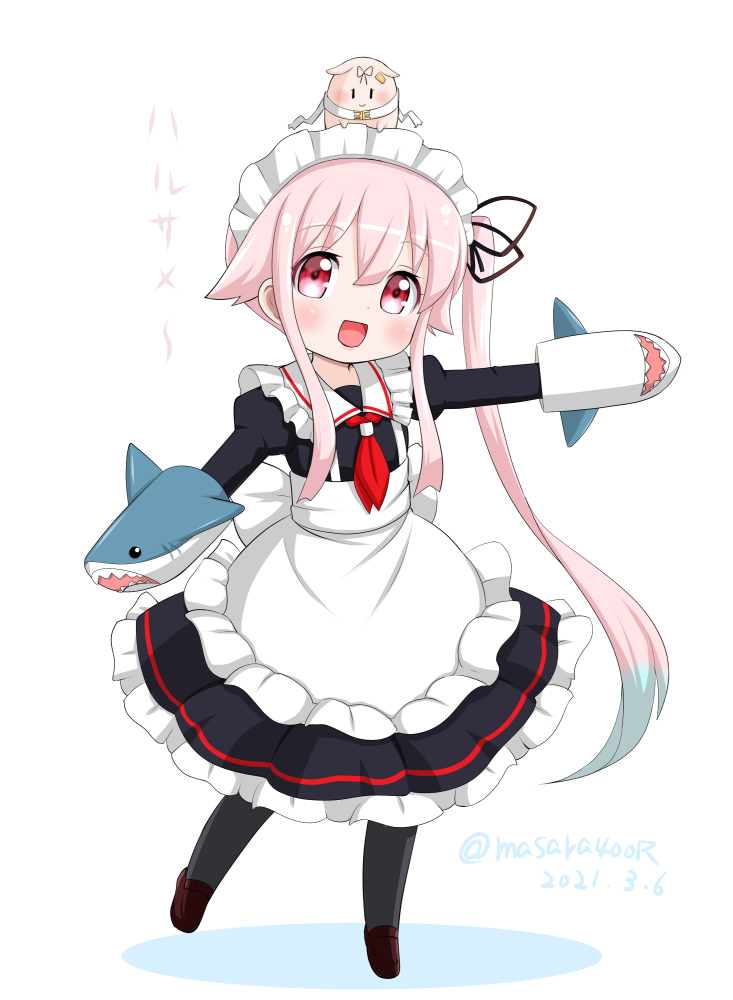 harusame and the yuudachi-like creature (kantai collection) drawn by masara_(chuujou)