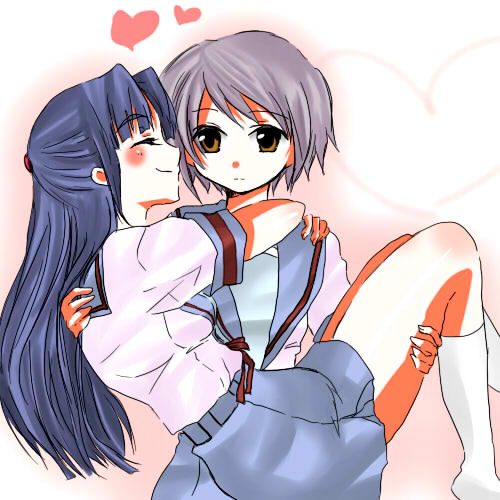 nagato yuki and asakura ryoko (suzumiya haruhi no yuuutsu) drawn by mh5143