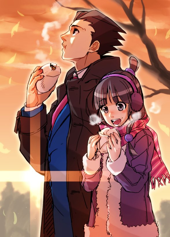 phoenix wright and maya fey (ace attorney) drawn by kat_(bu-kunn)