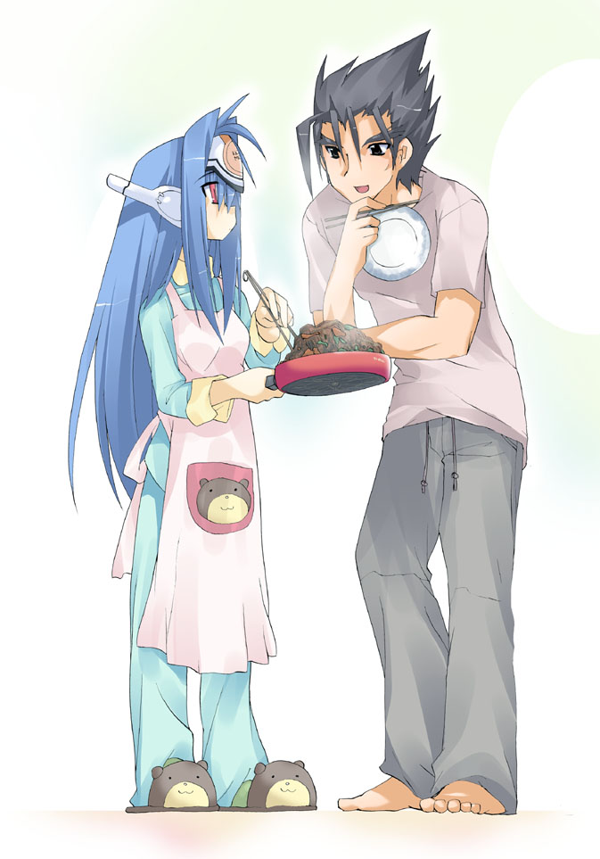 kos-mos and kazama jin (tekken and 3 more) drawn by hairan