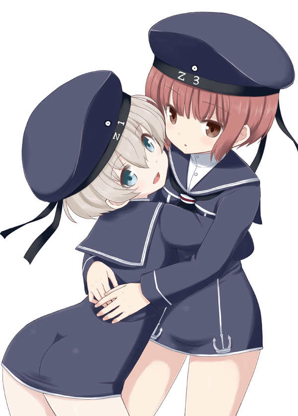 z1 leberecht maass and z3 max schultz (kantai collection) drawn by rikaon