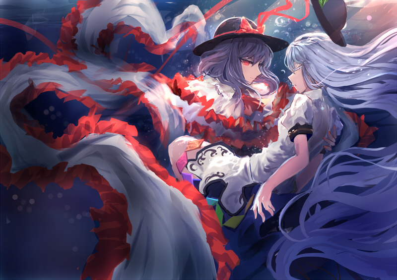 hinanawi tenshi and nagae iku (touhou) drawn by makai_no_juumin