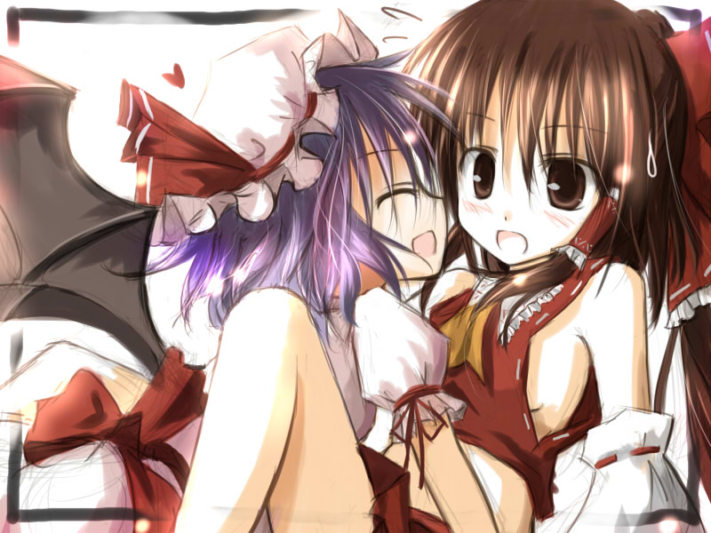 hakurei reimu and remilia scarlet (touhou) drawn by mashayuki