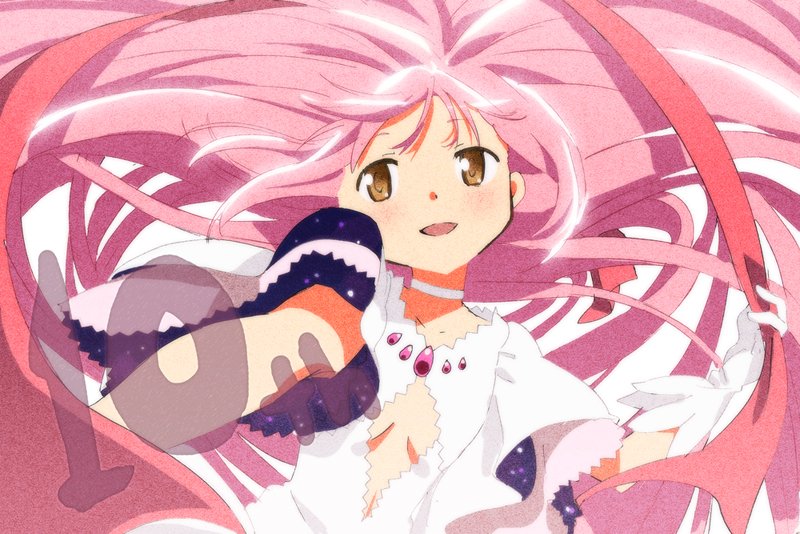 kaname madoka and ultimate madoka (mahou shoujo madoka magica) drawn by fumiko_(mesushi)
