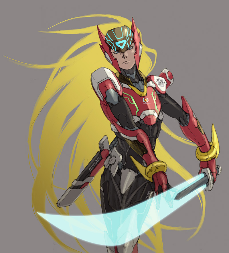 zero (mega man and 1 more) drawn by wakky