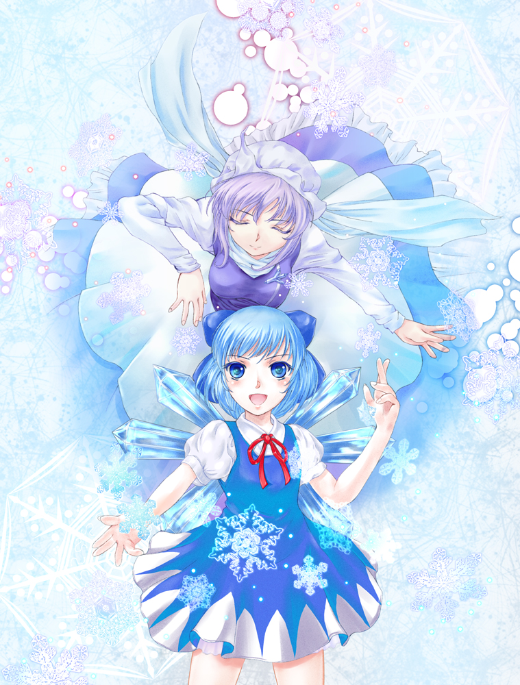 cirno and letty whiterock (touhou) drawn by kashi_(aqua_rotundus)