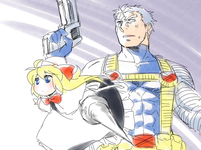 shanghai doll and cable (touhou and 3 more) drawn by mo_(wkmdw)