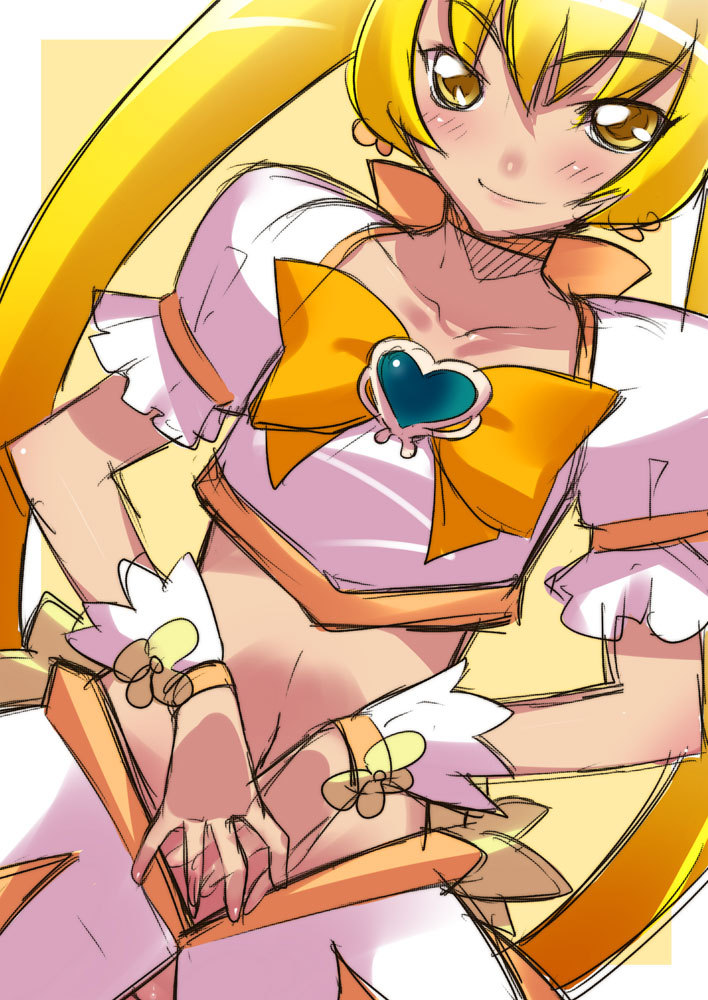 myoudouin itsuki and cure sunshine (precure and 1 more) drawn by hikage_eiji