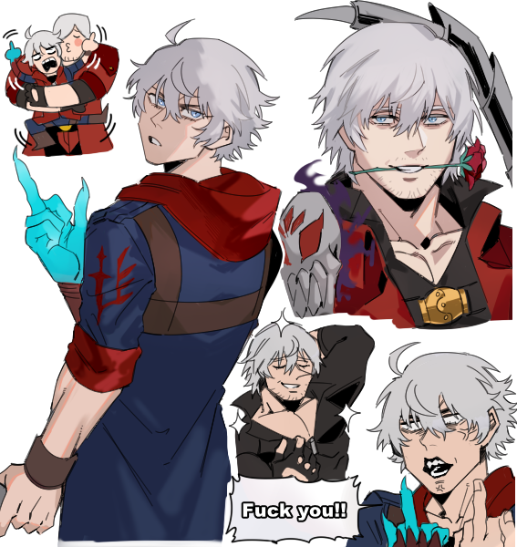 dante and nero (devil may cry and 1 more) drawn by nero_is_so_cute