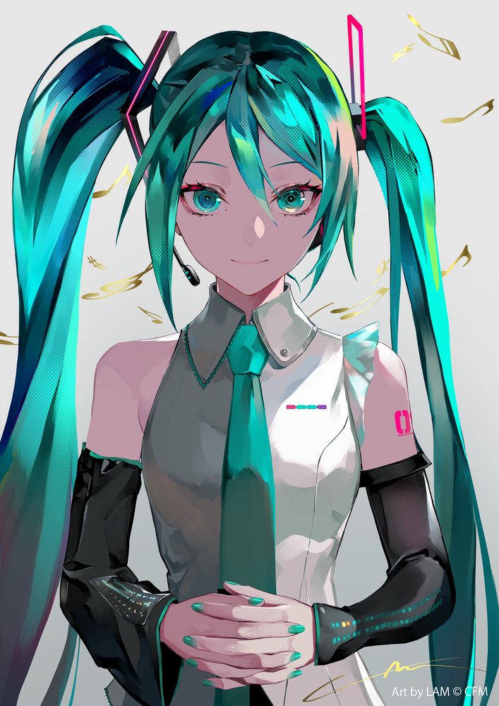 hatsune miku (vocaloid and 1 more) drawn by lam_(ramdayo)
