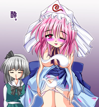 konpaku youmu and saigyouji yuyuko (touhou) drawn by rei_kazami