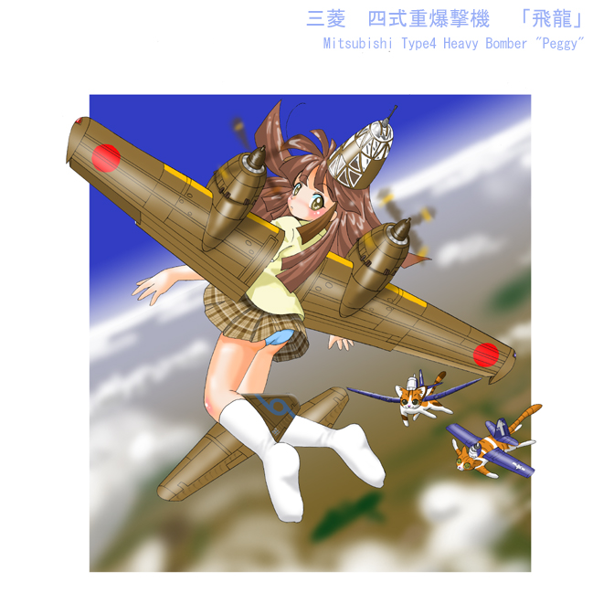 f6f hellcat and ki-67 (original) drawn by cana