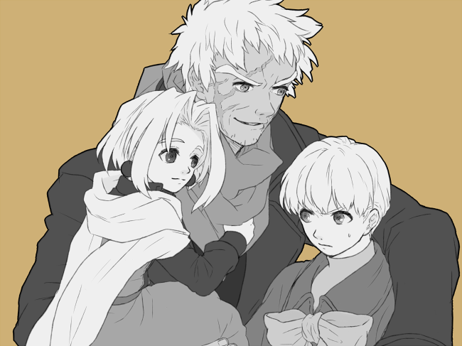 billy lee black, primera black, and jessiah black (xenogears) drawn by kutta