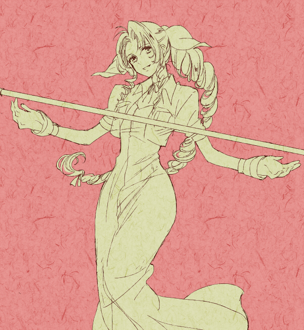 aerith gainsborough (final fantasy and 1 more) drawn by takanamushi