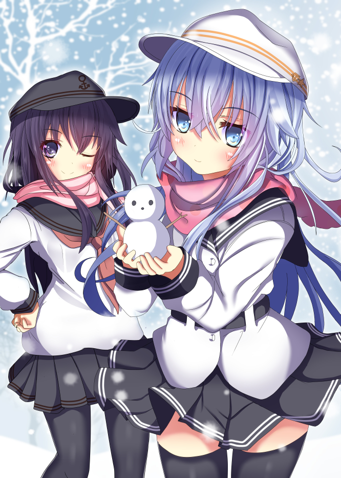 hibiki, akatsuki, verniy, and akatsuki kai ni (kantai collection) drawn by aruka_(alka_p1)