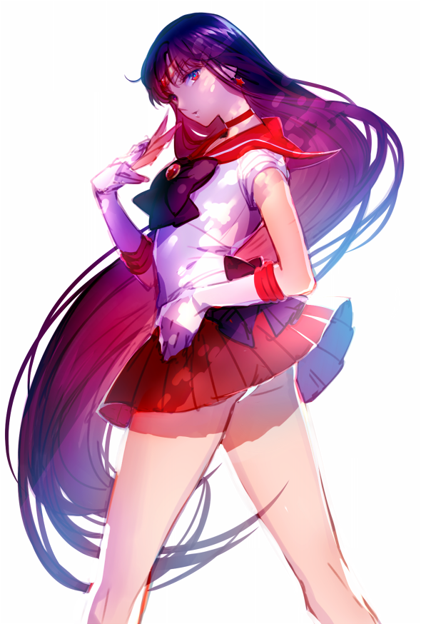 hino rei and sailor mars (bishoujo senshi sailor moon) drawn by kazari_tayu