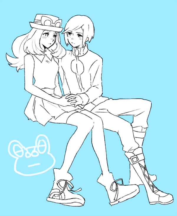 serena and calem (pokemon and 1 more) drawn by tori_(11toritori)